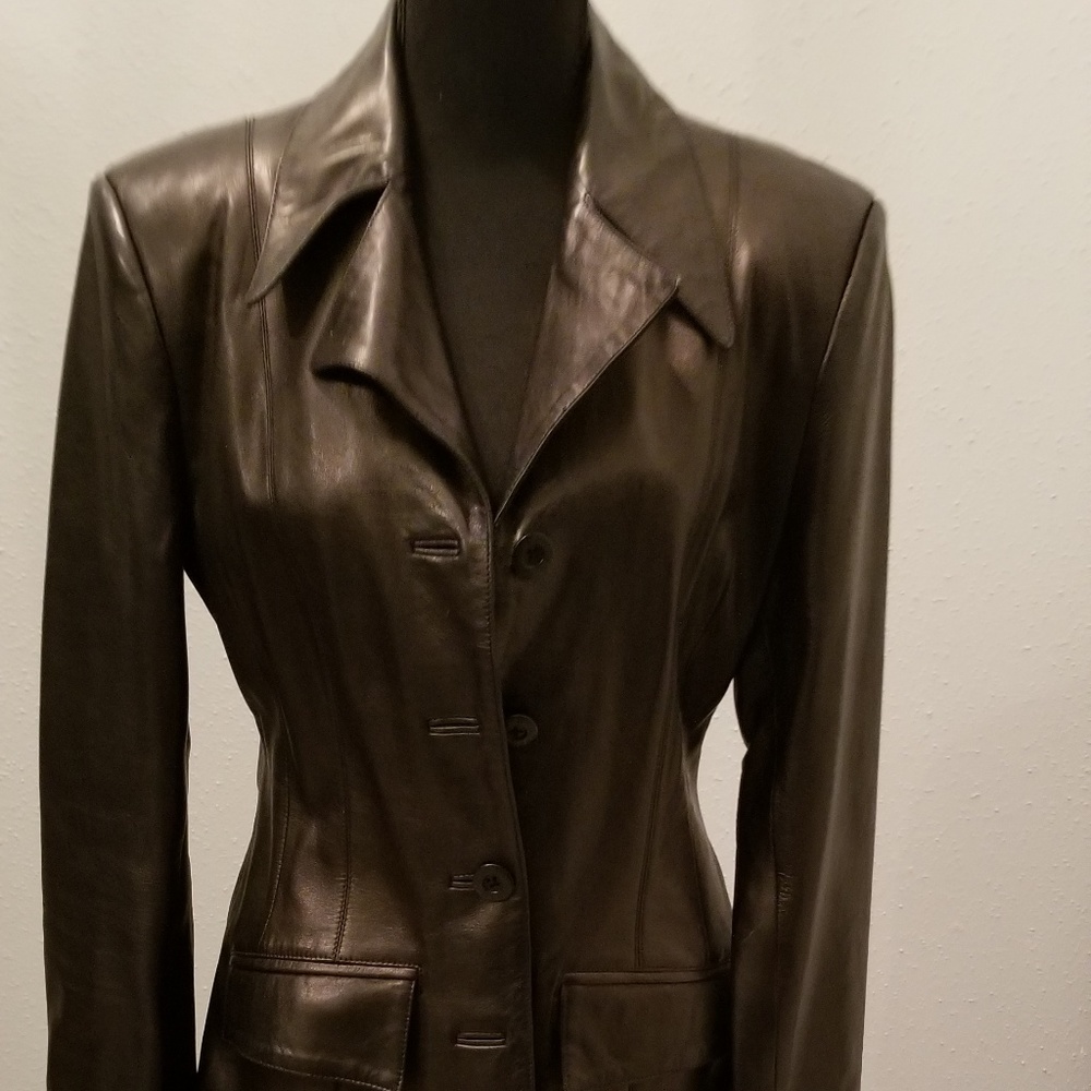Black soft calf leather jacket